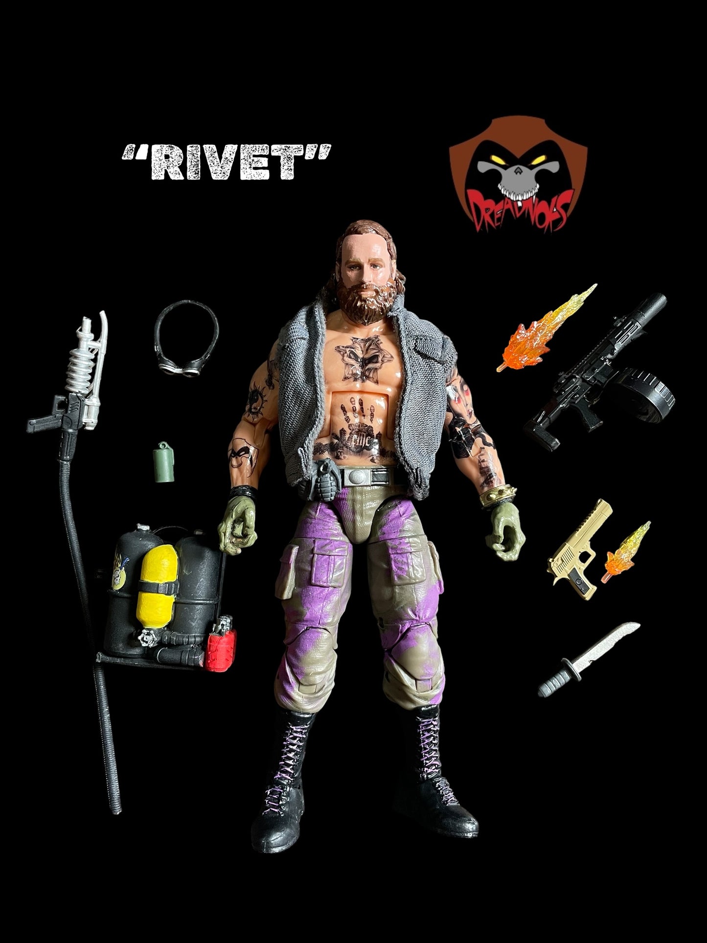 Rivet | One-of-a-Kind 1:12 Scale Dreadnok Custom Figure